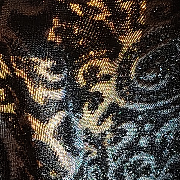 Womens Black Velvet Burnout Paisley Print Button Down Shirt XL 16 18 whimsigoth - Picture 7 of 9